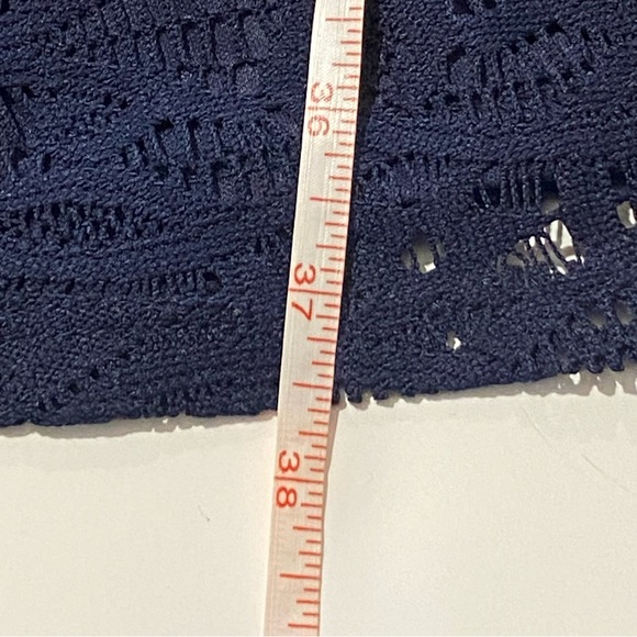 Tiana B. Sleeveless Pleated Lace A Line Navy Blue Mini Dress Women's Size 10 - Picture 13 of 16